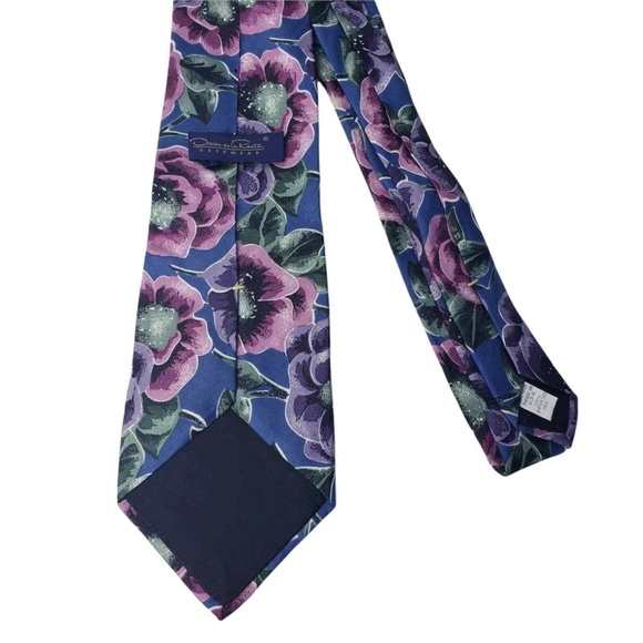 Oscar De La Renta 100% Silk‎ Floral Pattern Tie Made in USA - Picture 4 of 6